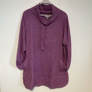 OSO Casuals Lightweight Sweater Pullover Cowl Neck Size 1X NEW Purple